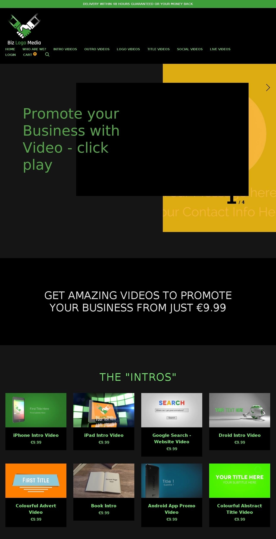 bizlogomedia.com — Shopify storefront screenshot