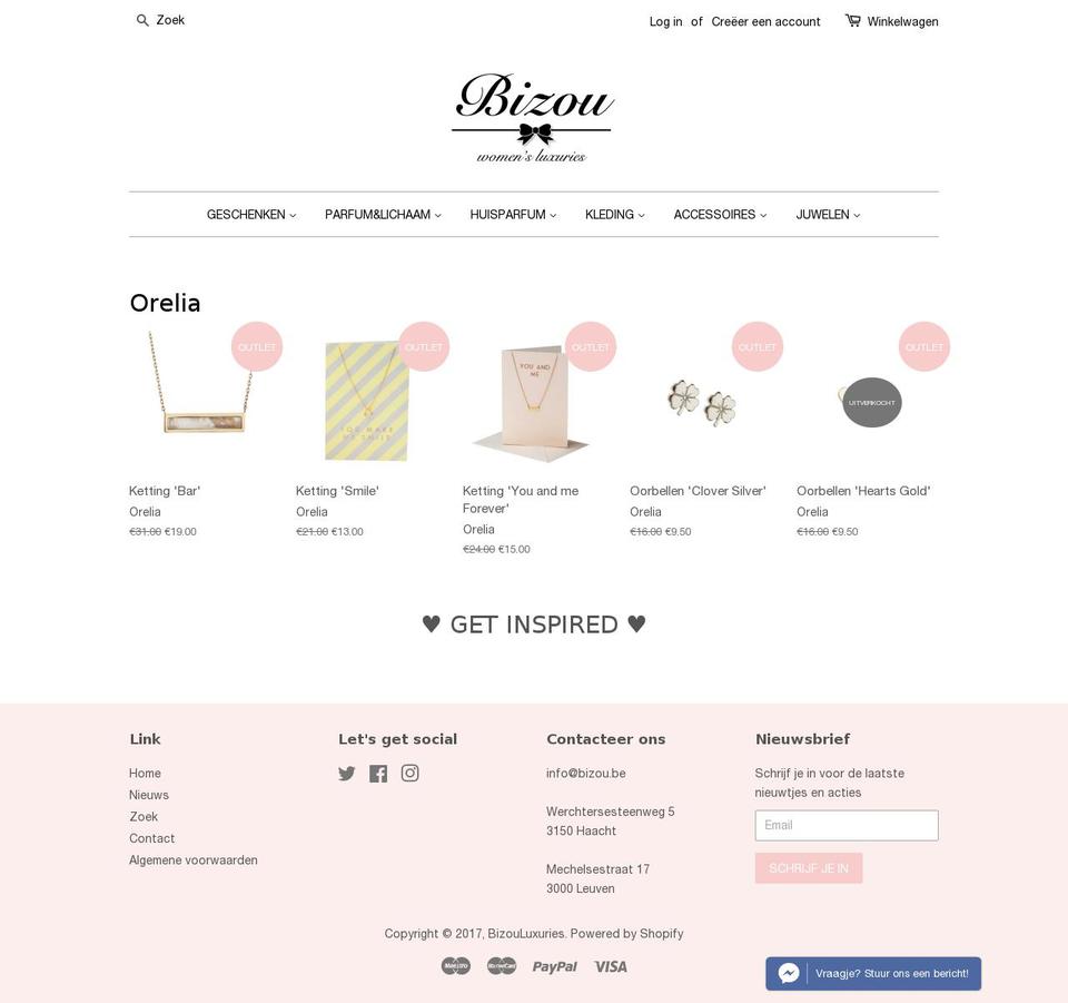 bizou.be shopify website screenshot