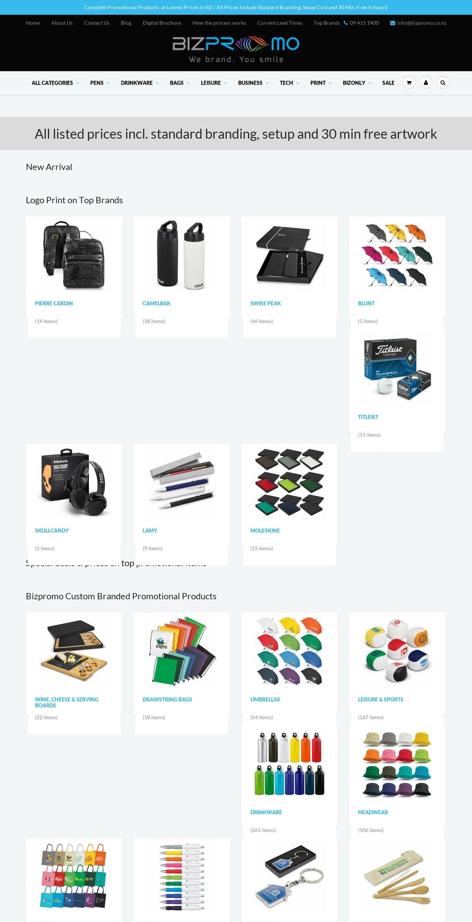 bizpromo.co.nz shopify website screenshot