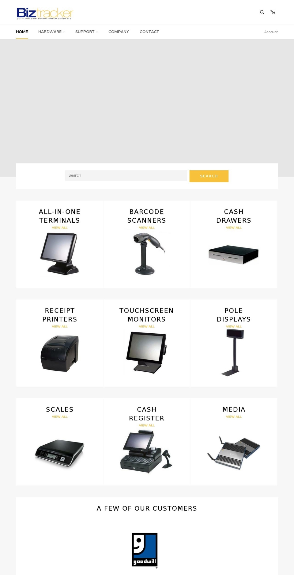 biztrackerpos.com shopify website screenshot