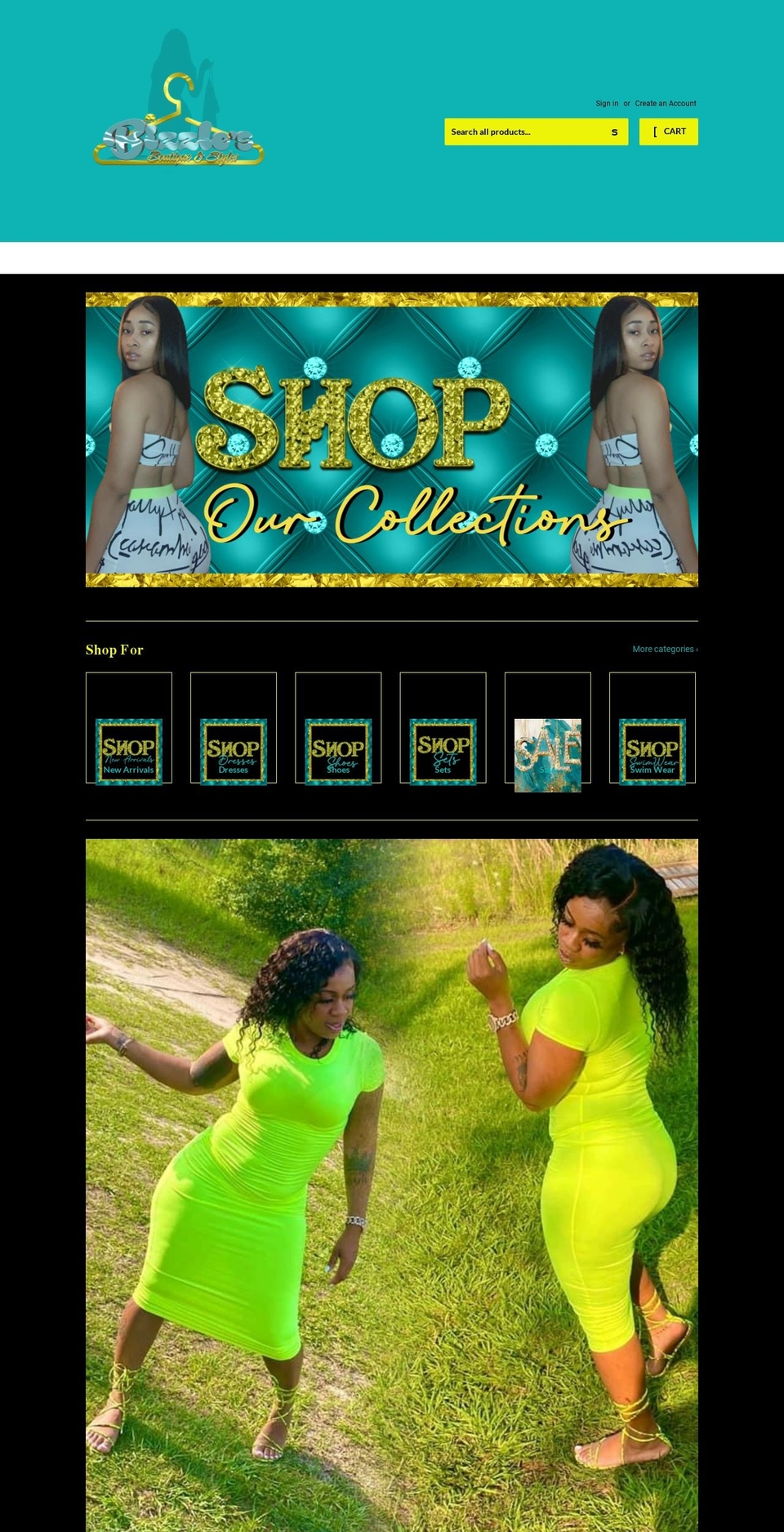 bizzleboutique.com shopify website screenshot