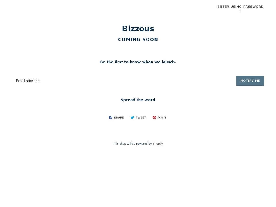 bizzous.com — Shopify storefront screenshot