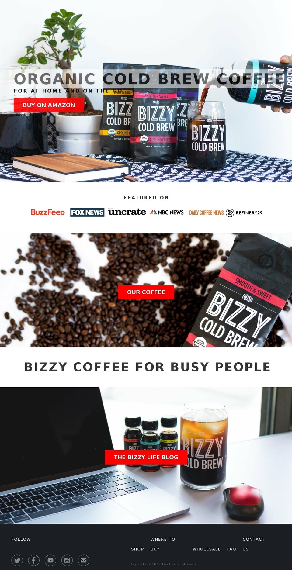 bizzybrands.com shopify website screenshot
