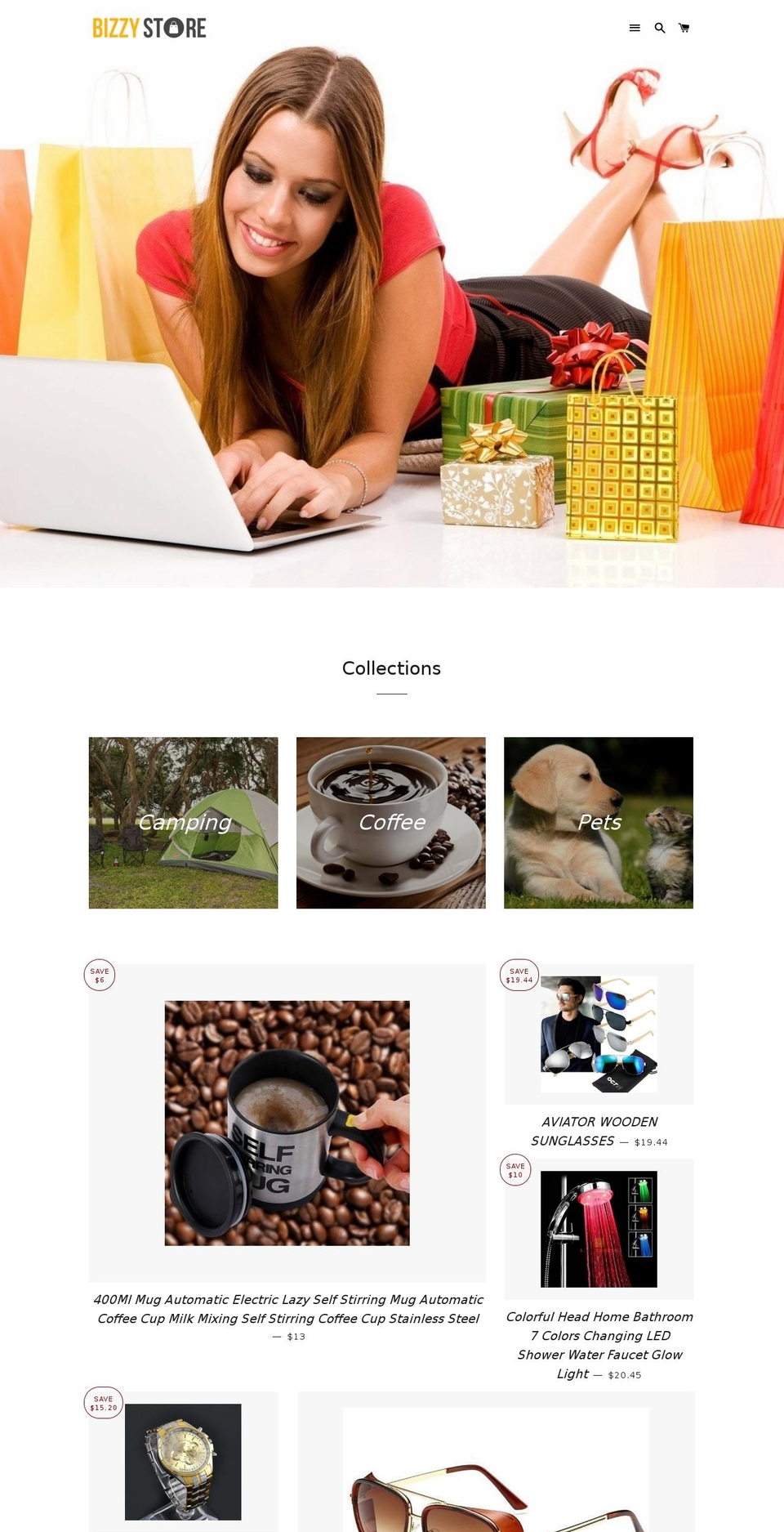bizzystore.com shopify website screenshot