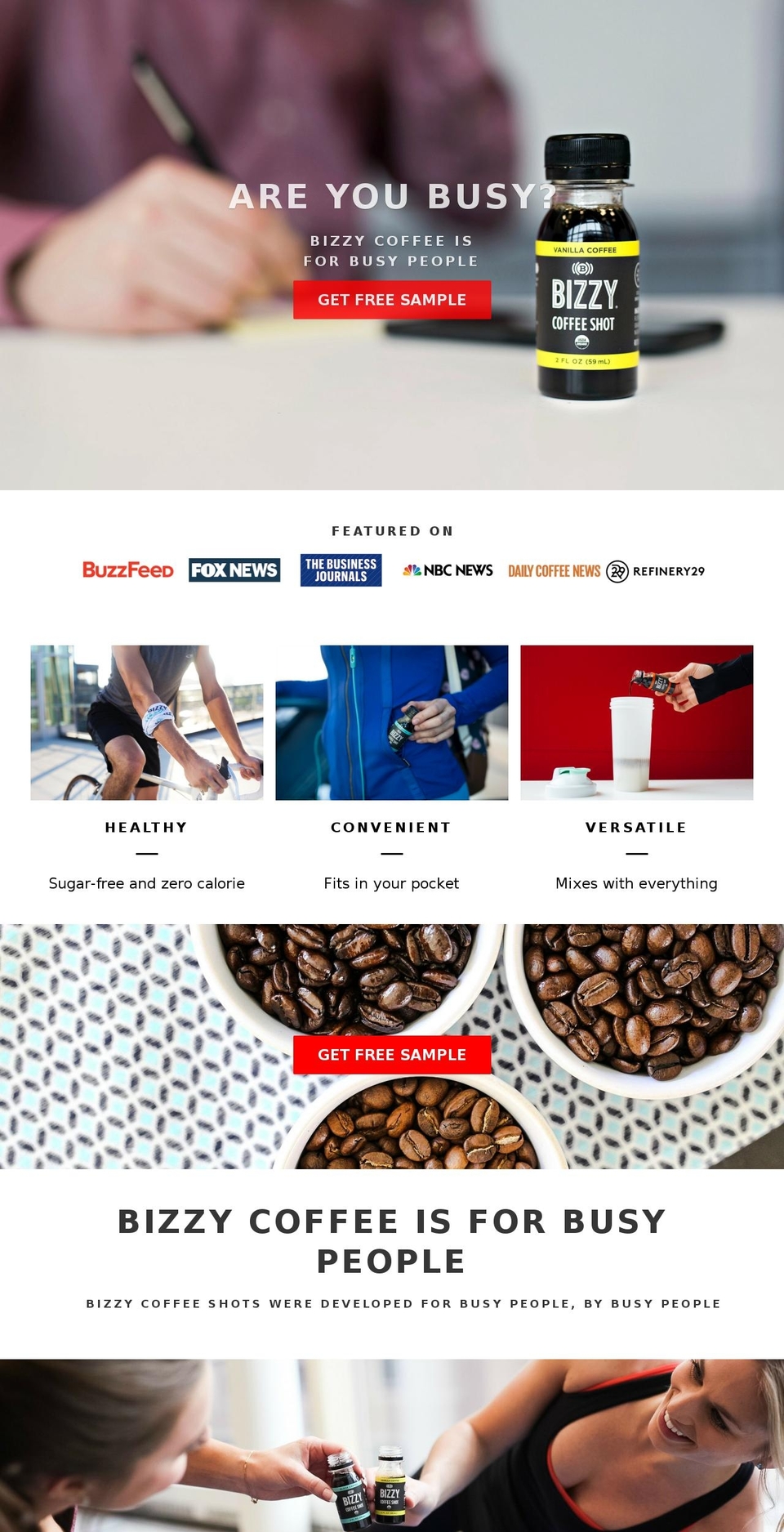 V1.2 - Bizzy Coffee Shot Refresh - AFrench Shopify theme site example bizzytv.com