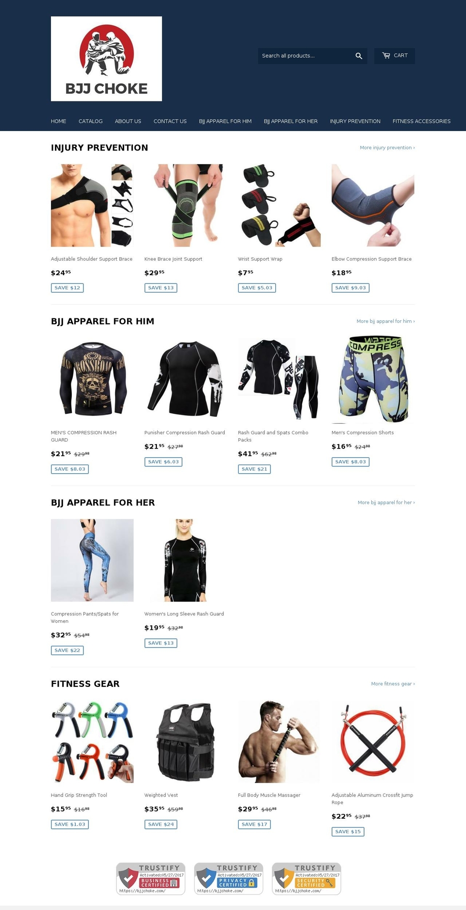 bjjchoke.com shopify website screenshot
