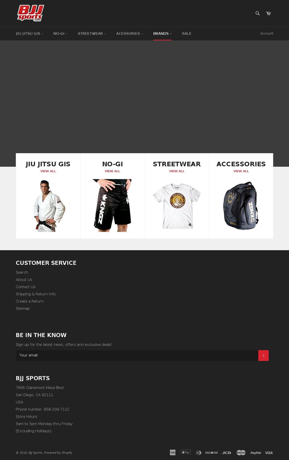 bjjsports.com shopify website screenshot