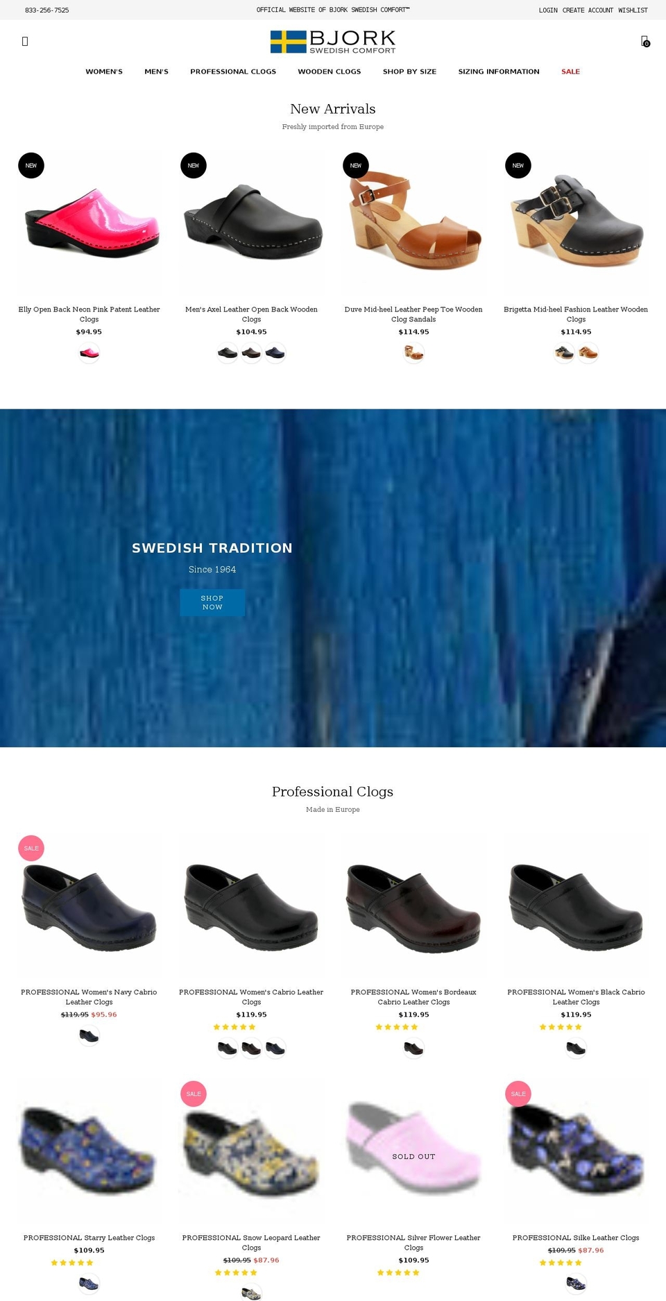 bjorkclogs.com shopify website screenshot