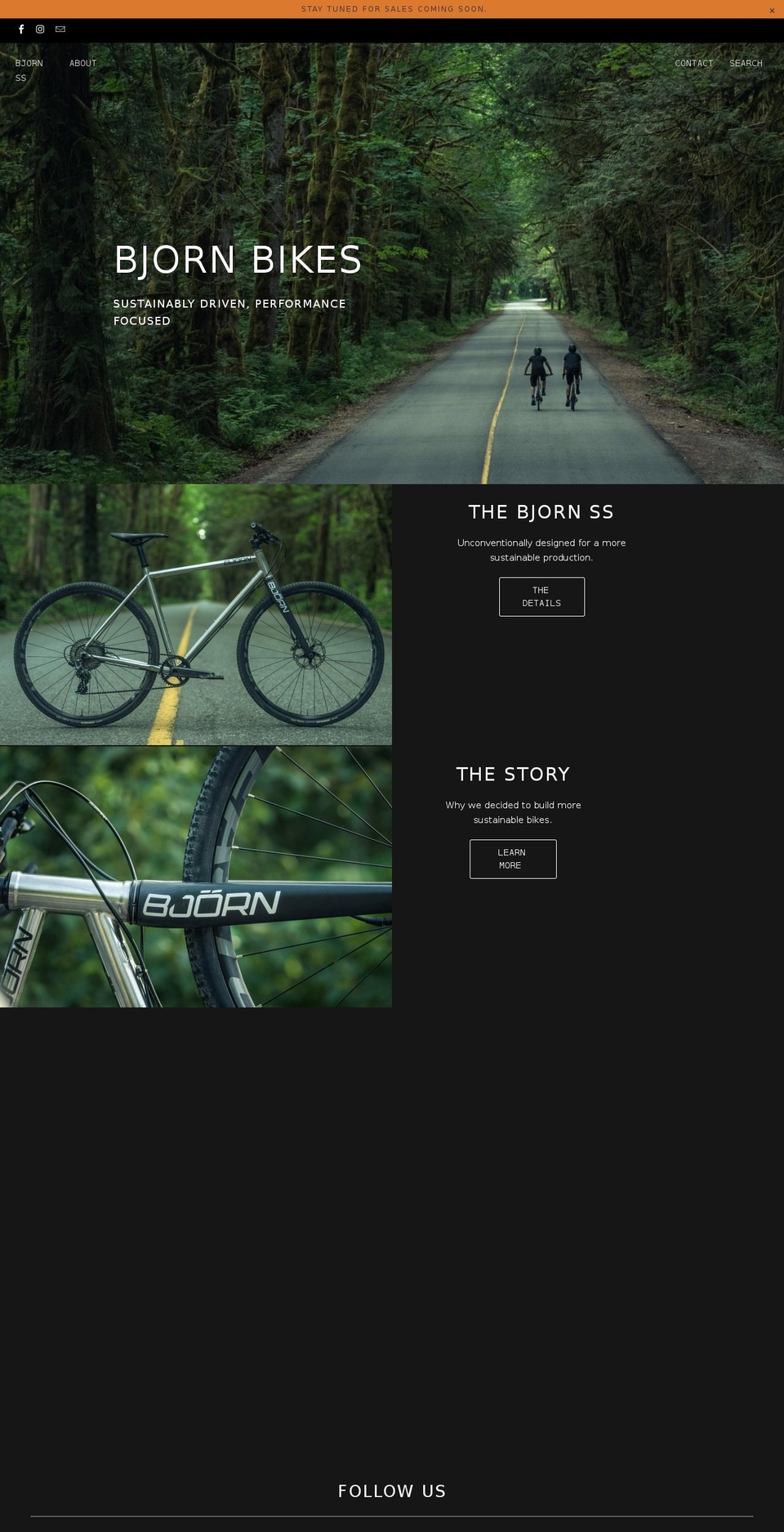 bjornbikes.com — Shopify storefront screenshot