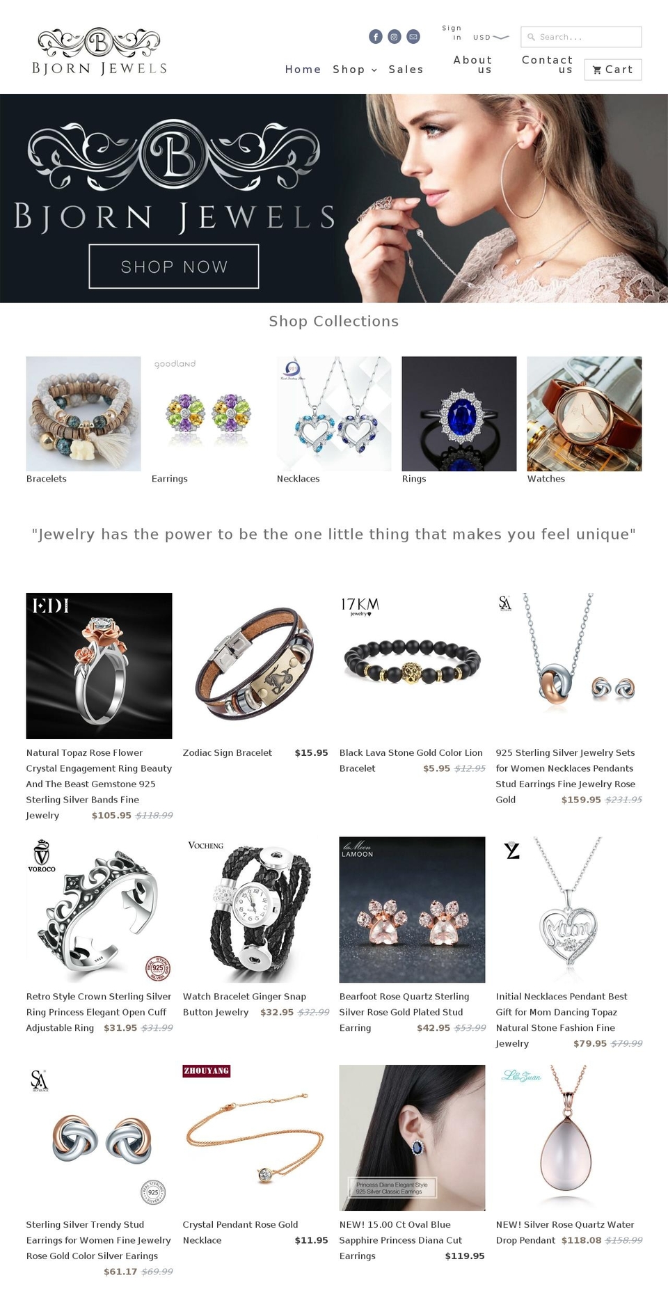 bjornjewels.com shopify website screenshot