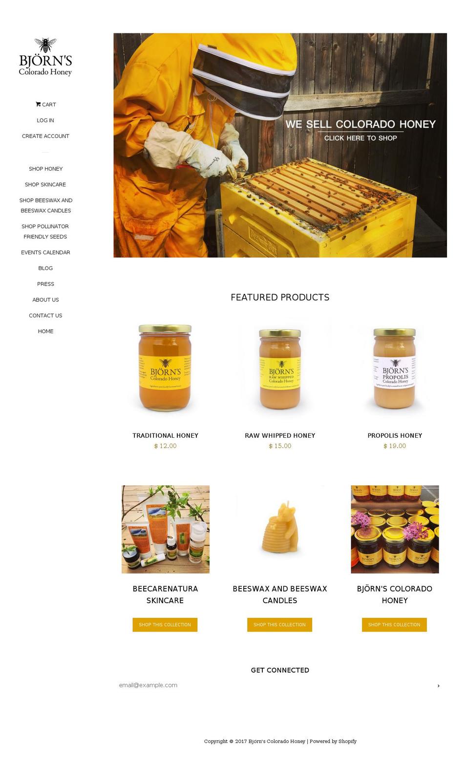 bjornscoloradohoney.com shopify website screenshot