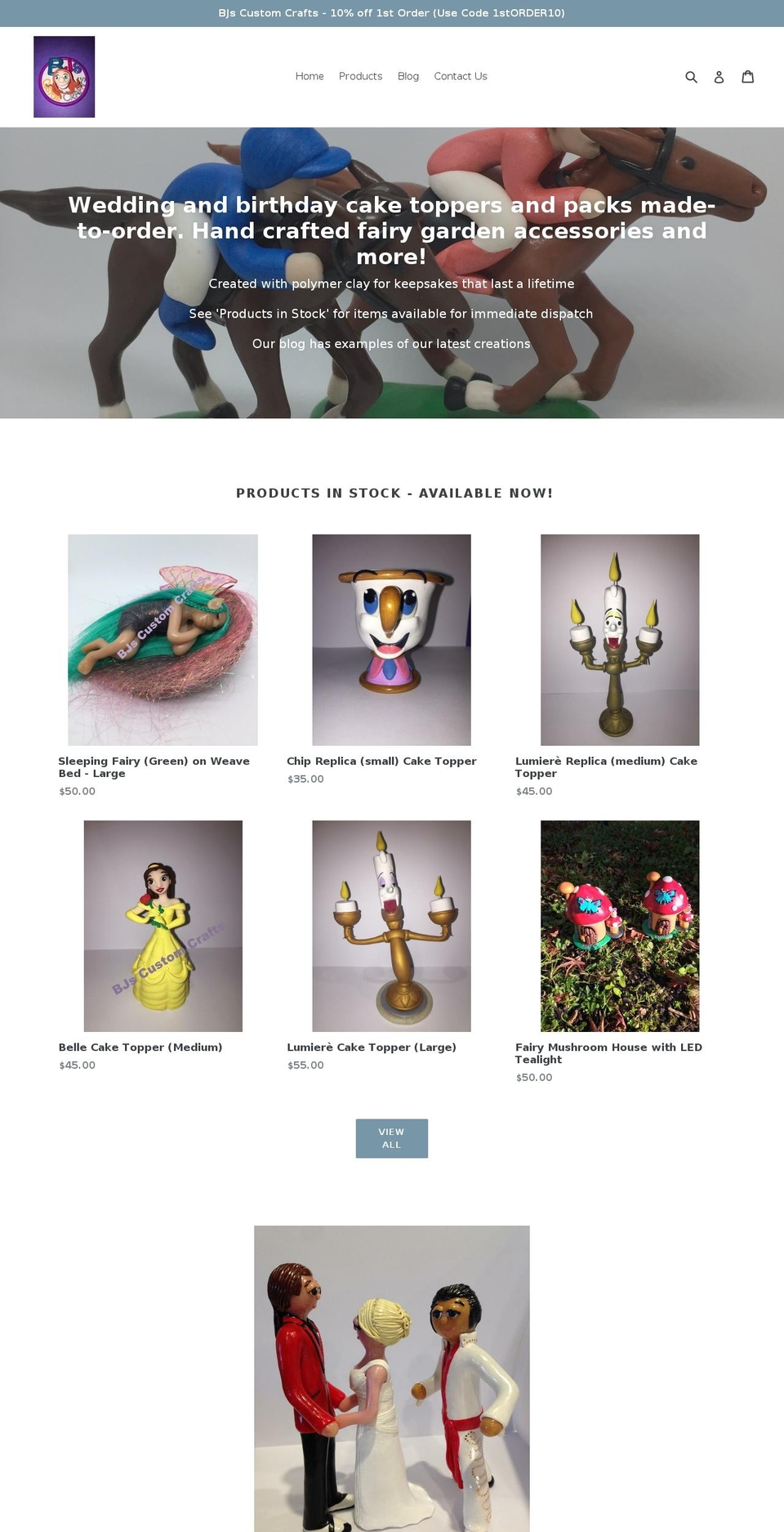 bjscustomcrafts.com — Shopify storefront screenshot