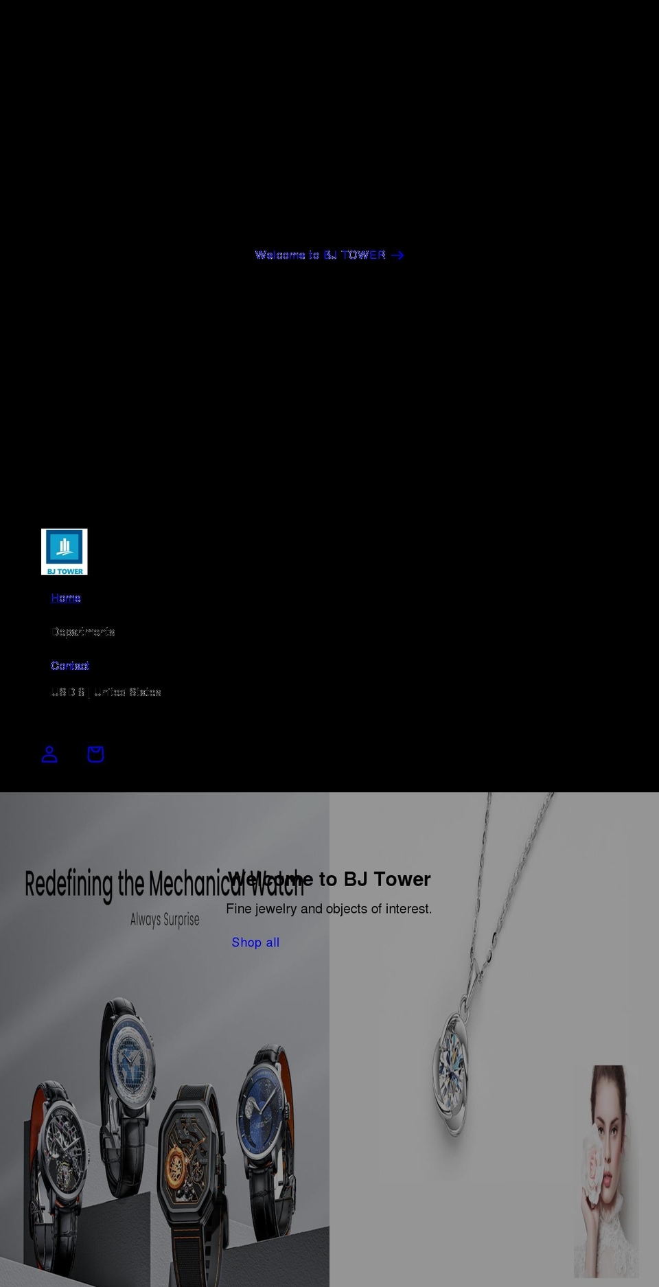 bjtower.com shopify website screenshot