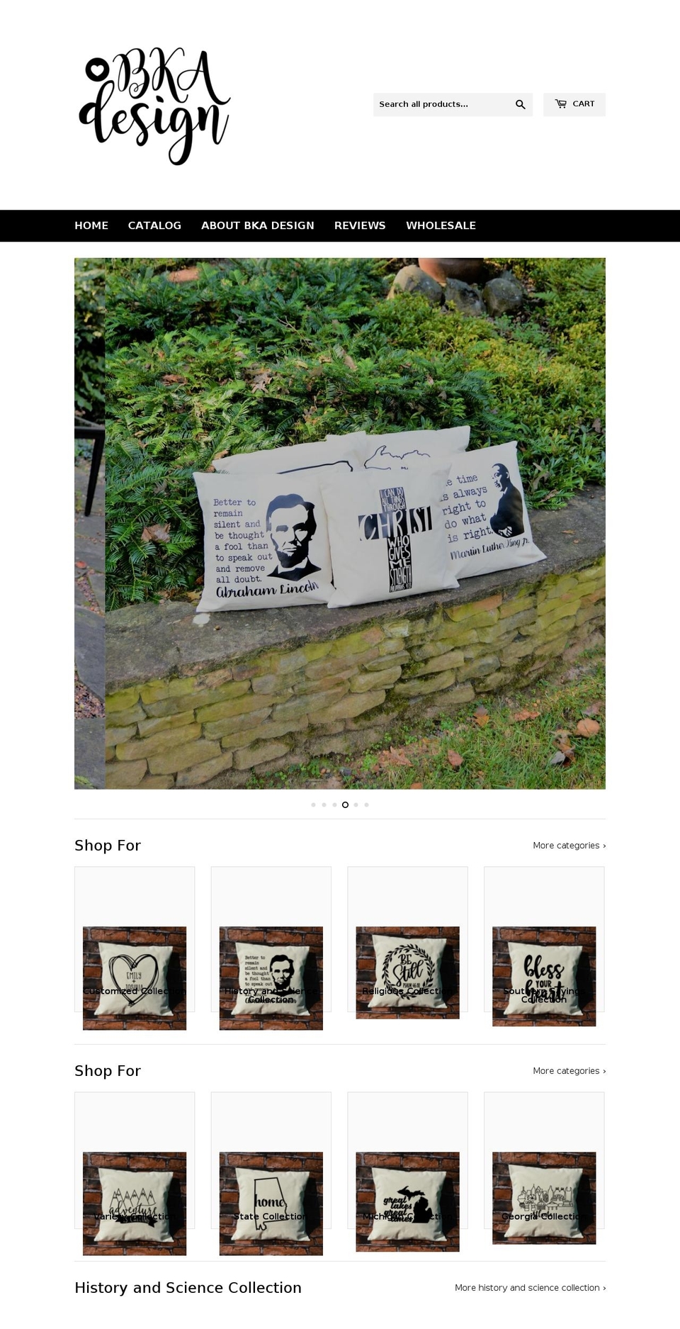 bkadesign.com shopify website screenshot