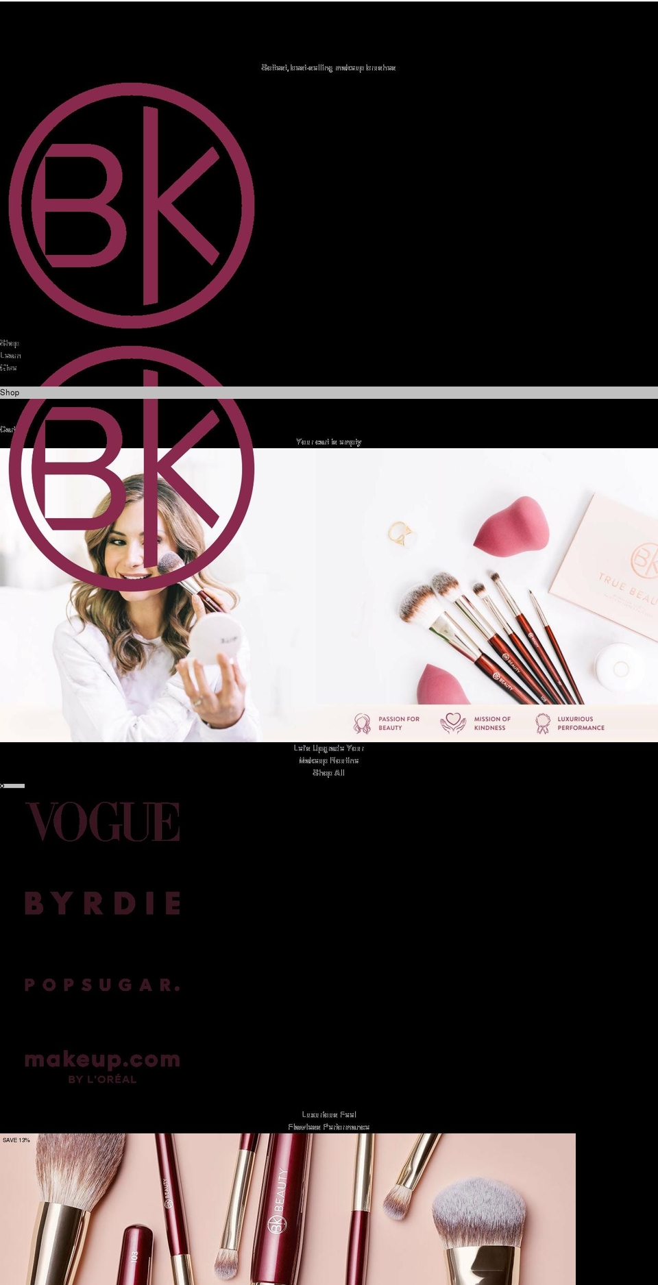 bkbeauty.uk shopify website screenshot