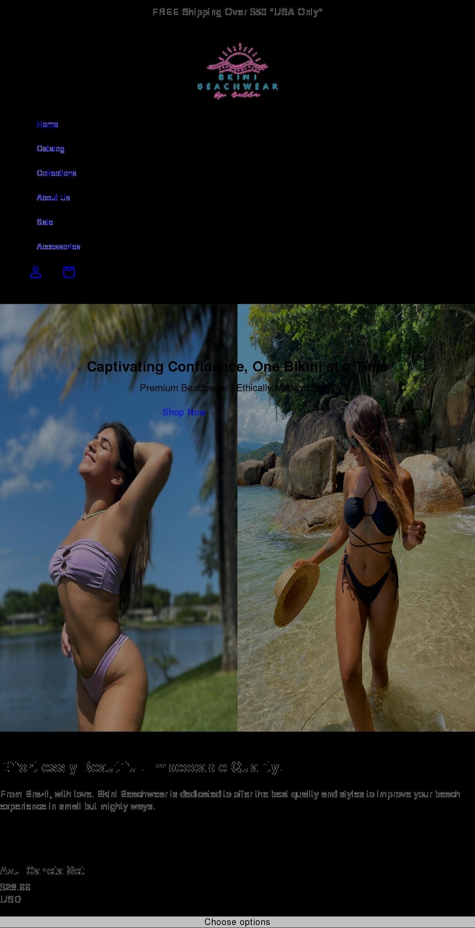 bkinibeachwear.com shopify website screenshot