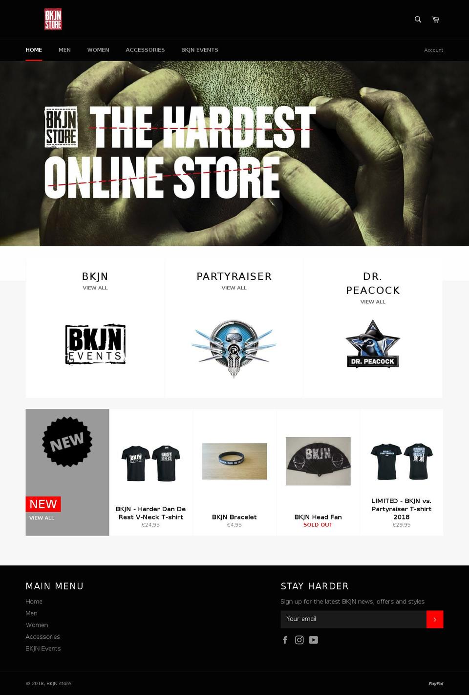 bkjn.store shopify website screenshot