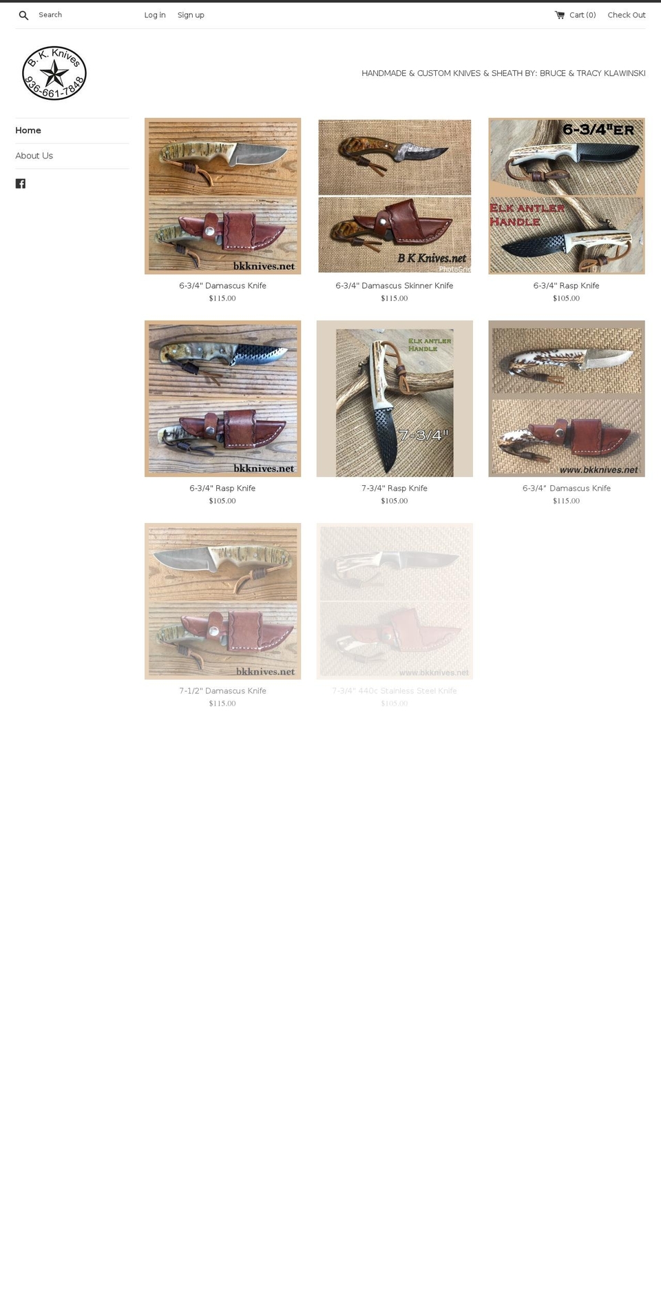 bkknives.net shopify website screenshot
