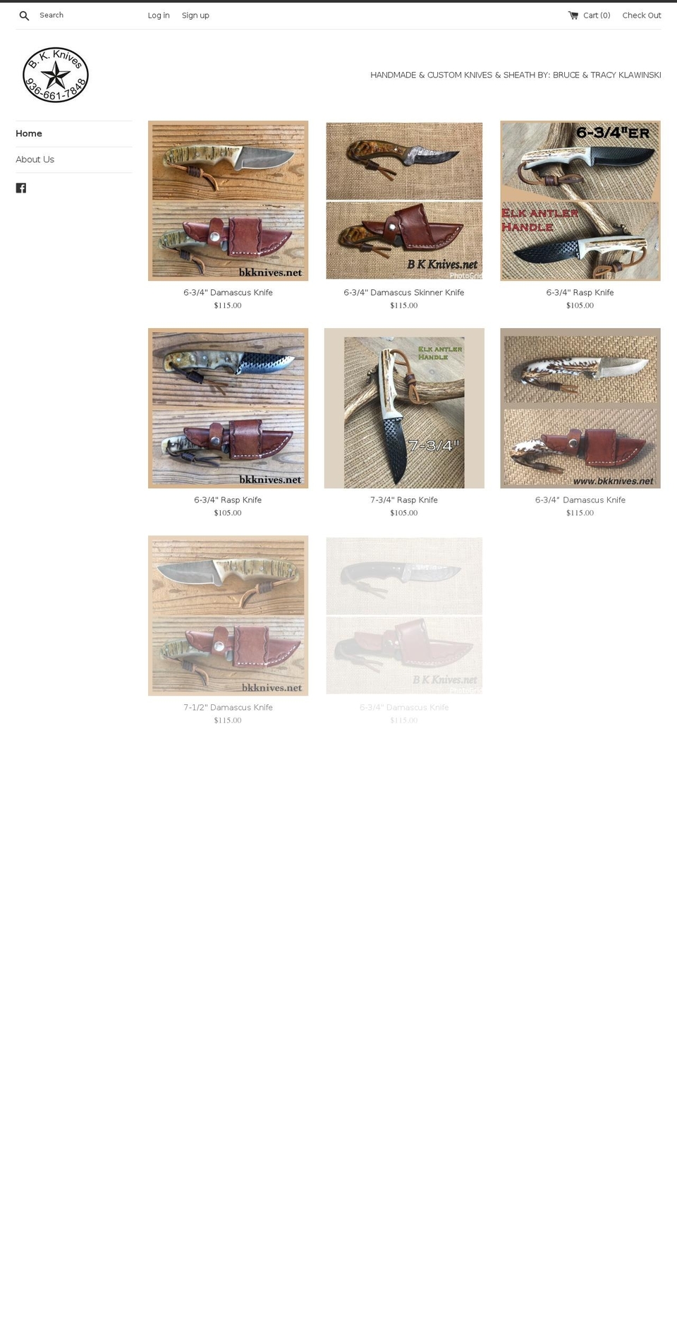 bkknives.org shopify website screenshot