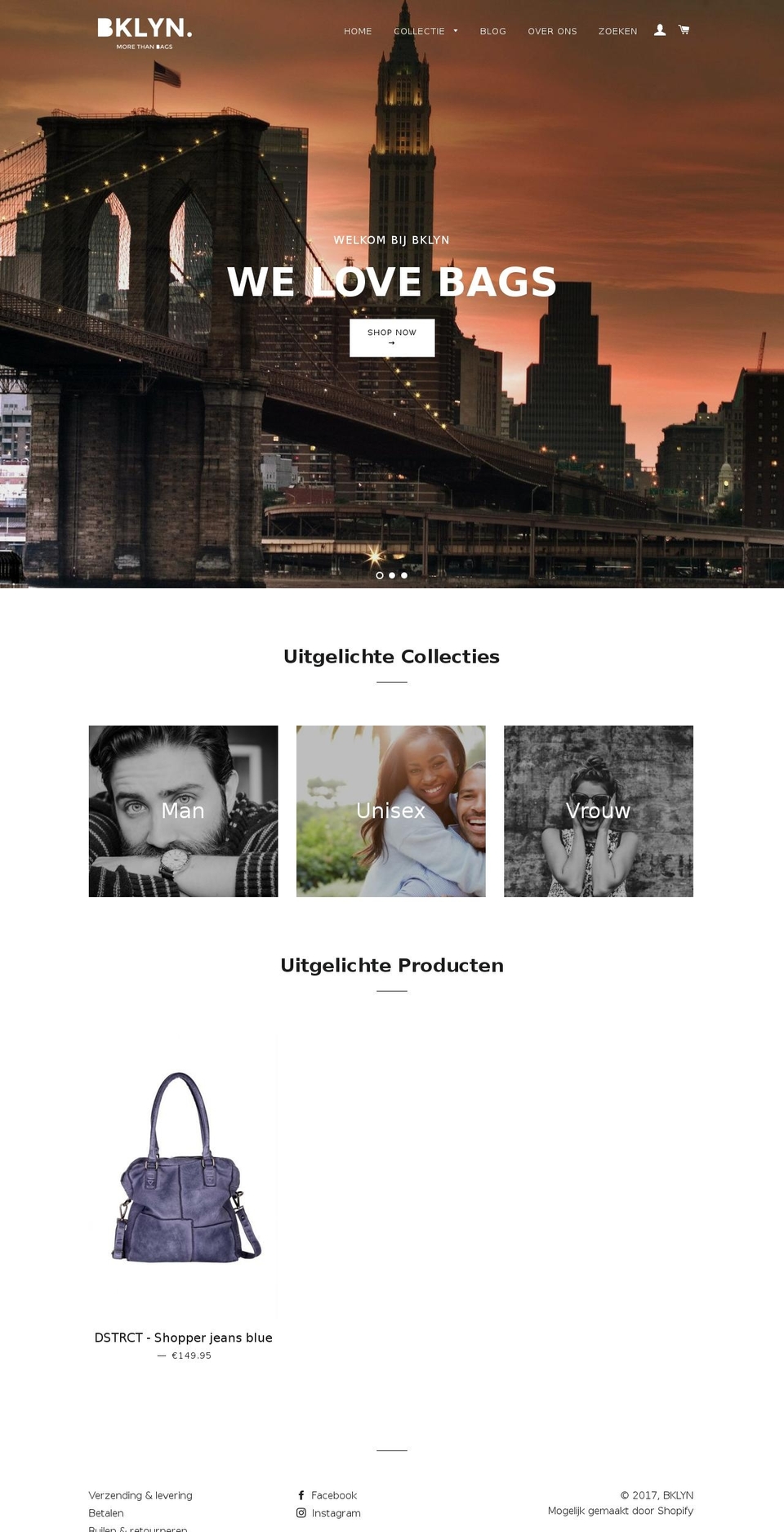 bklyn.nl shopify website screenshot