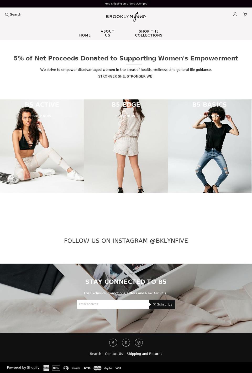 bklynfive.com — Shopify storefront screenshot