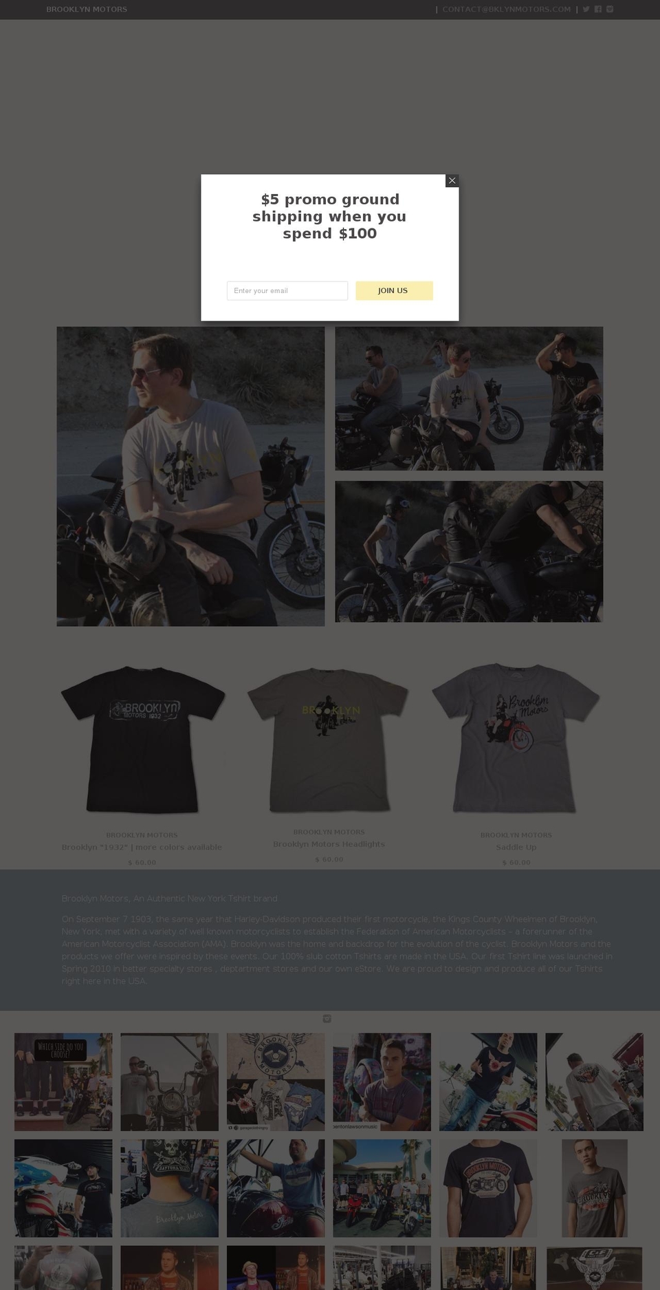 bklynmotors.com shopify website screenshot