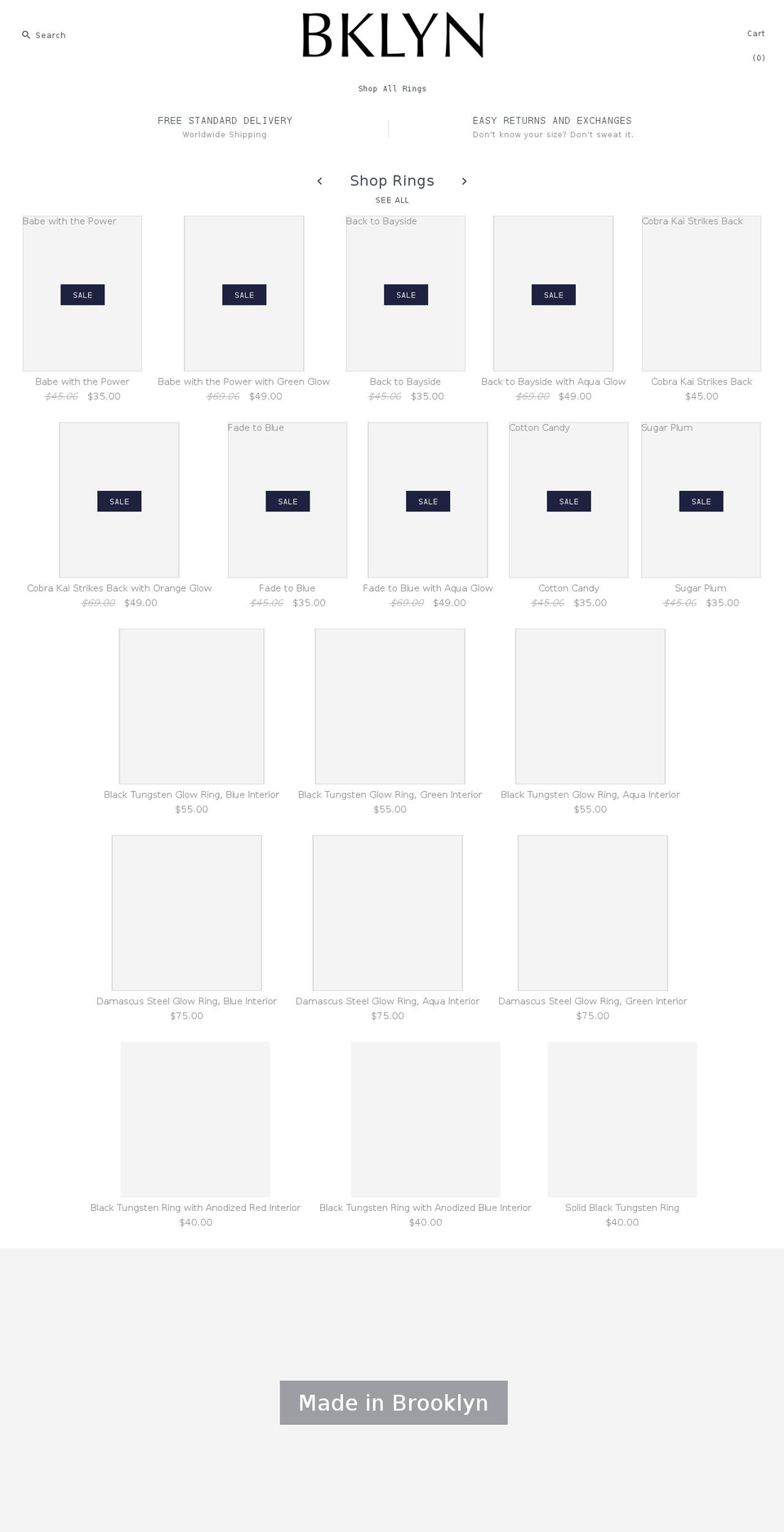 bklynrings.com — Shopify storefront screenshot