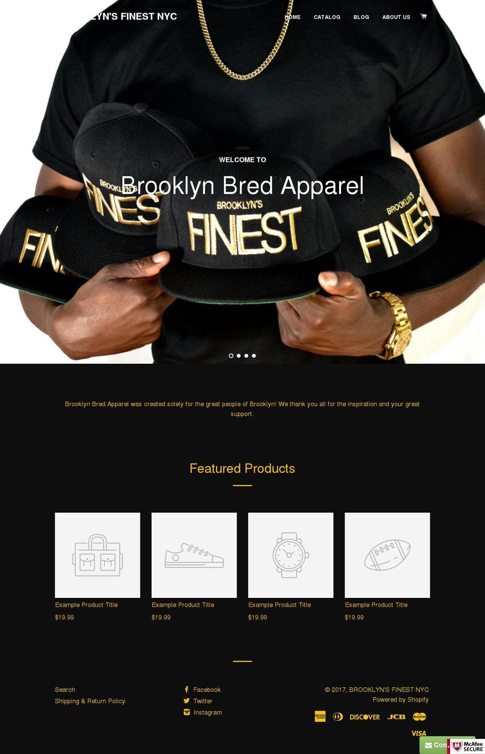 bklynsfinestnyc.com shopify website screenshot