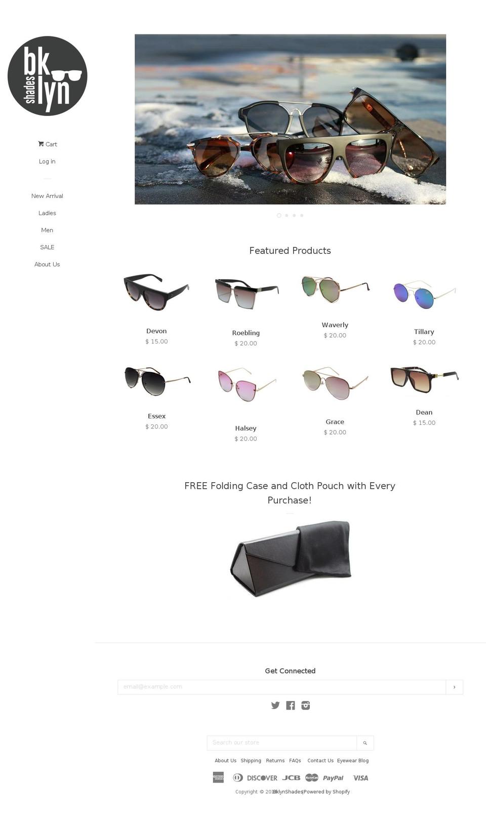 bklynshades.com — Shopify storefront screenshot