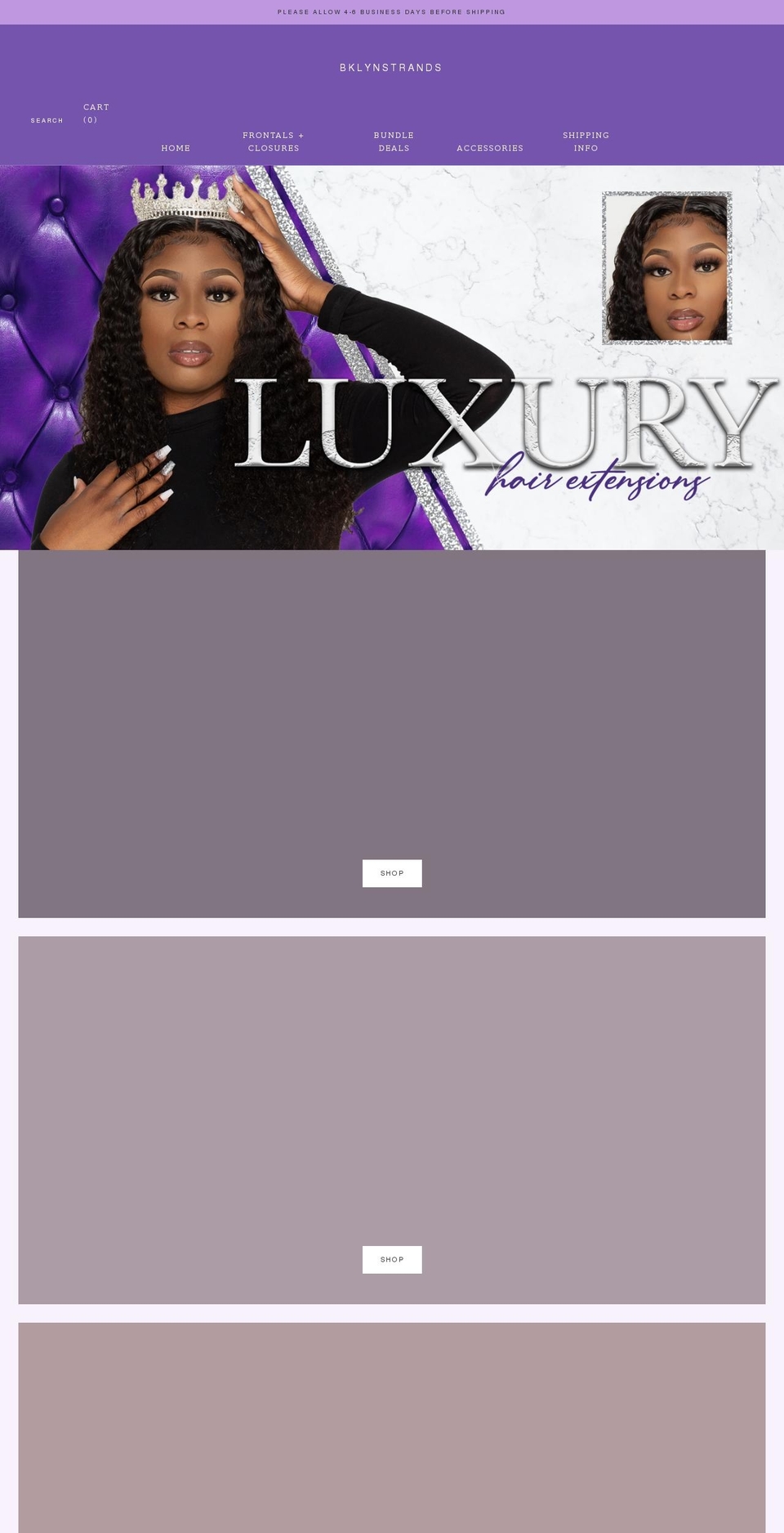 bklynstrands.com — Shopify storefront screenshot