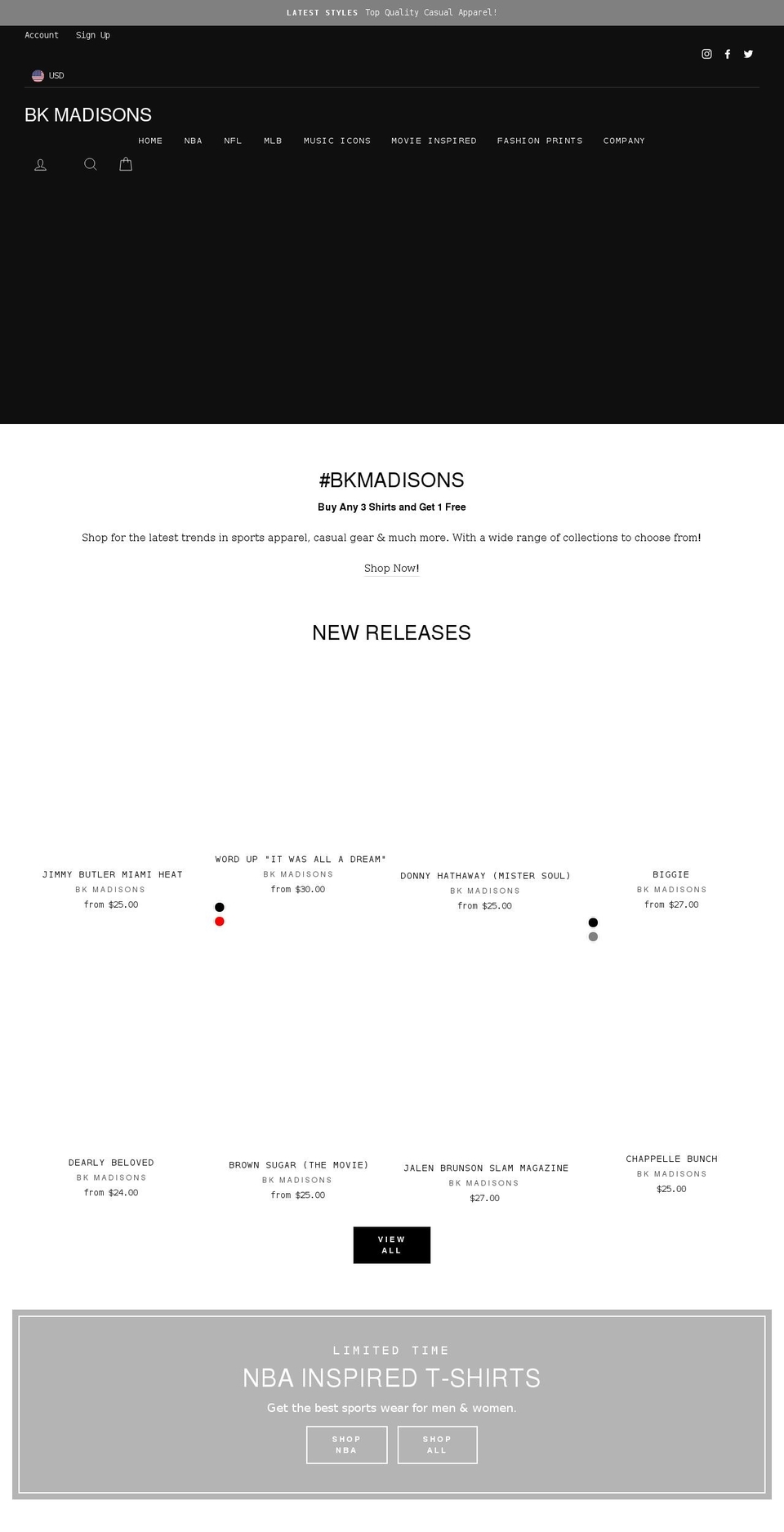 bkmadisons.com shopify website screenshot