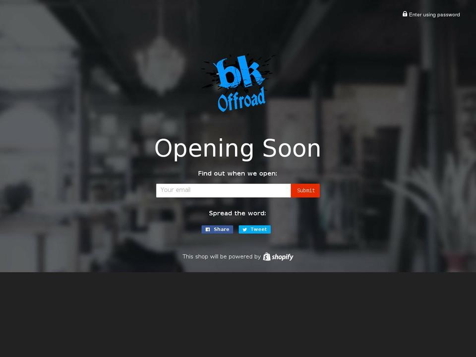 bkoffroad.com shopify website screenshot