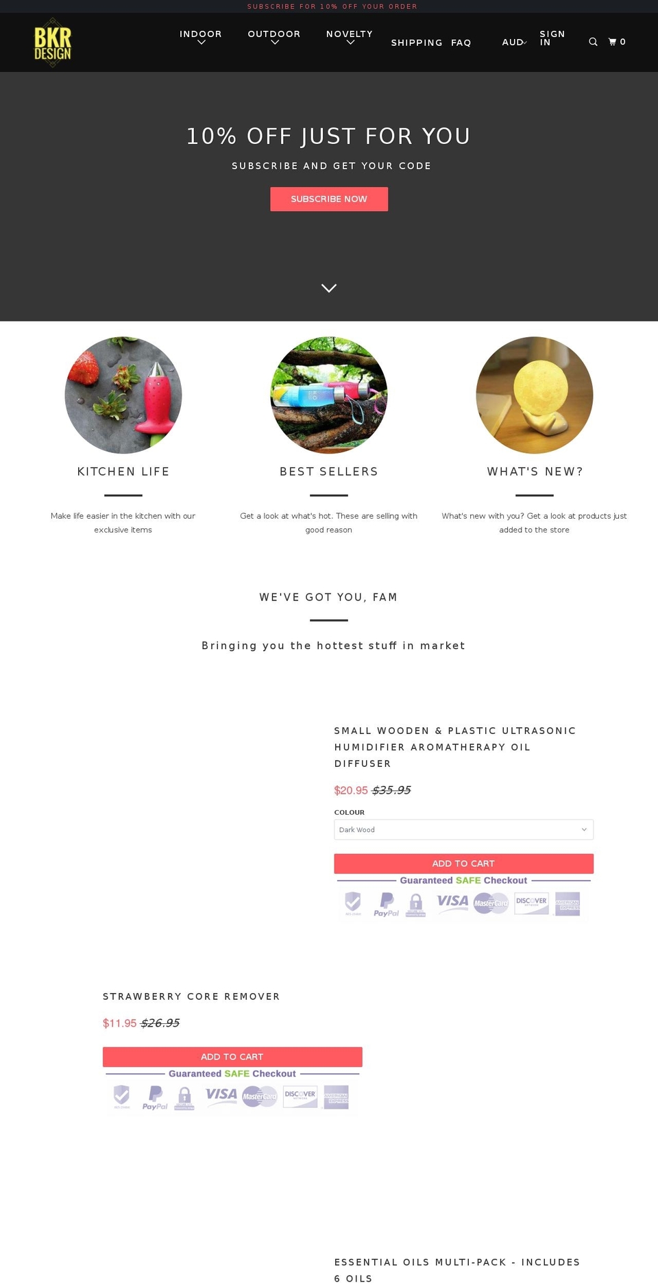 bkrdesigns.com — Shopify storefront screenshot