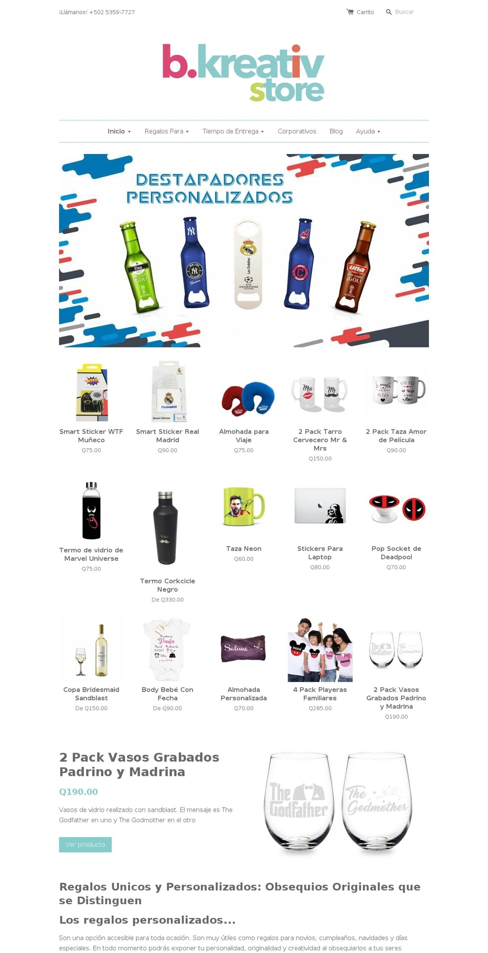 bkreativstores.com — Shopify storefront screenshot