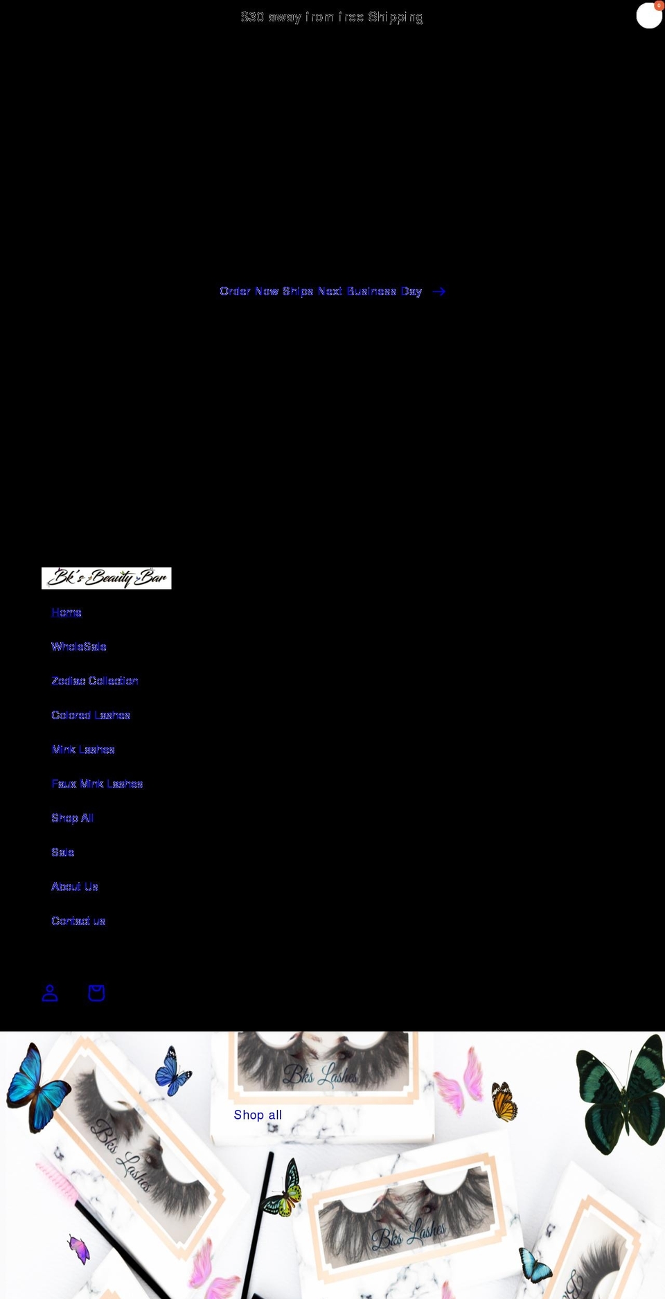 bksbeautybar.com shopify website screenshot