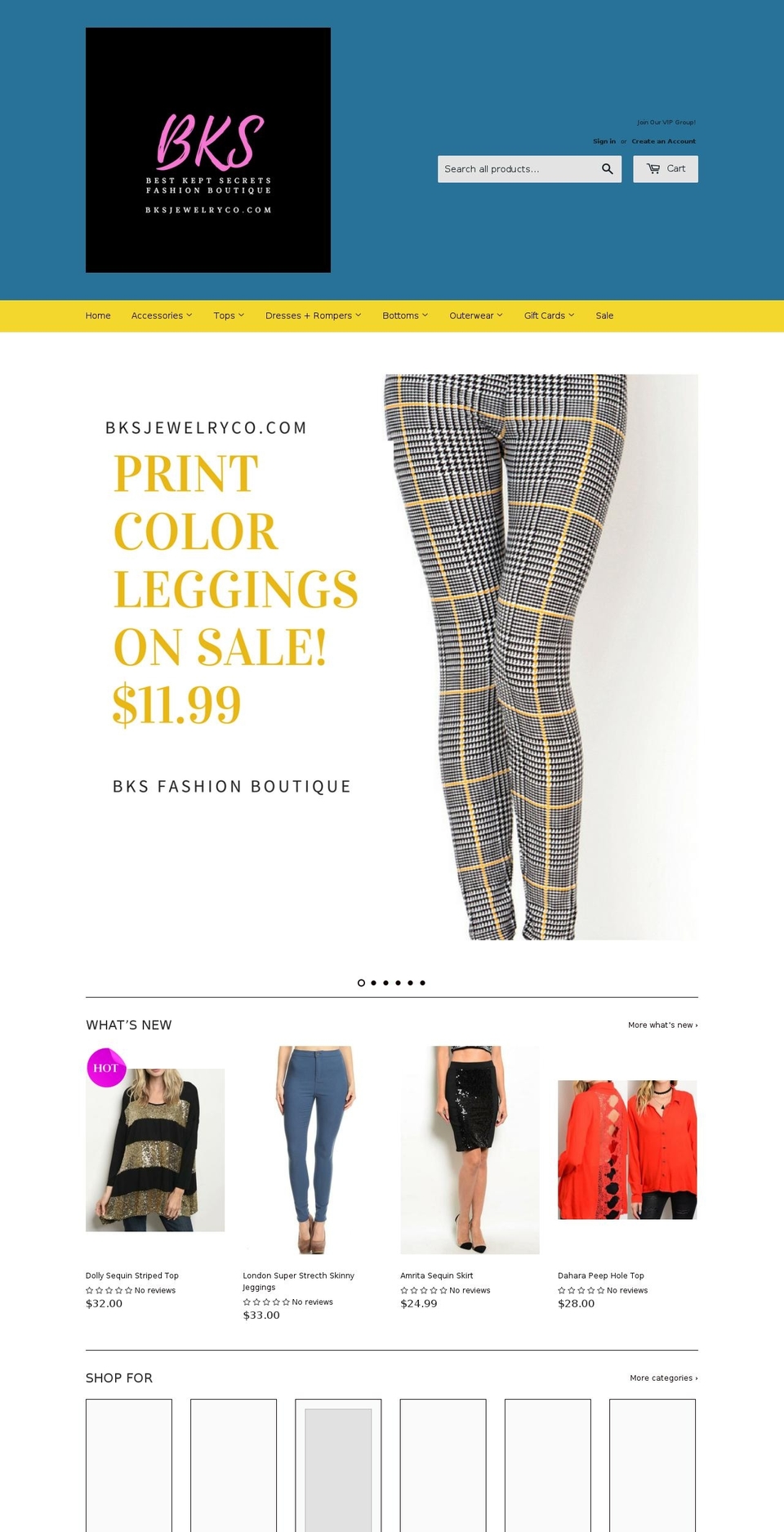 bksjewelryco.com — Shopify storefront screenshot