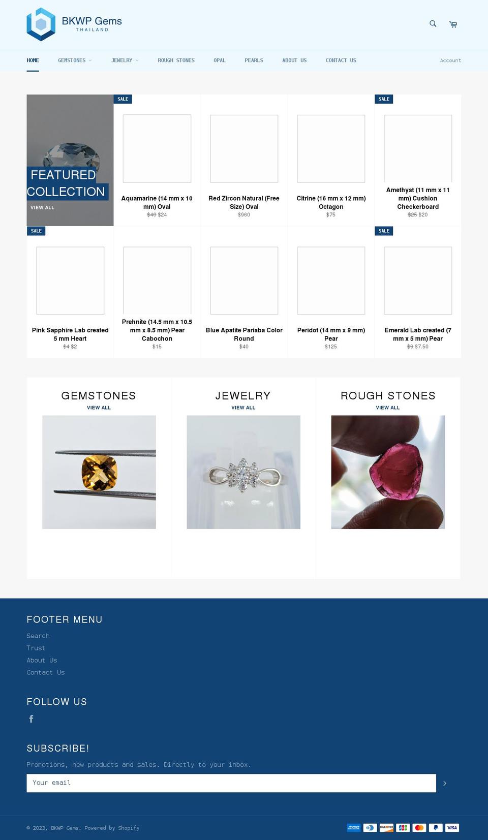 bkwpgems.com shopify website screenshot