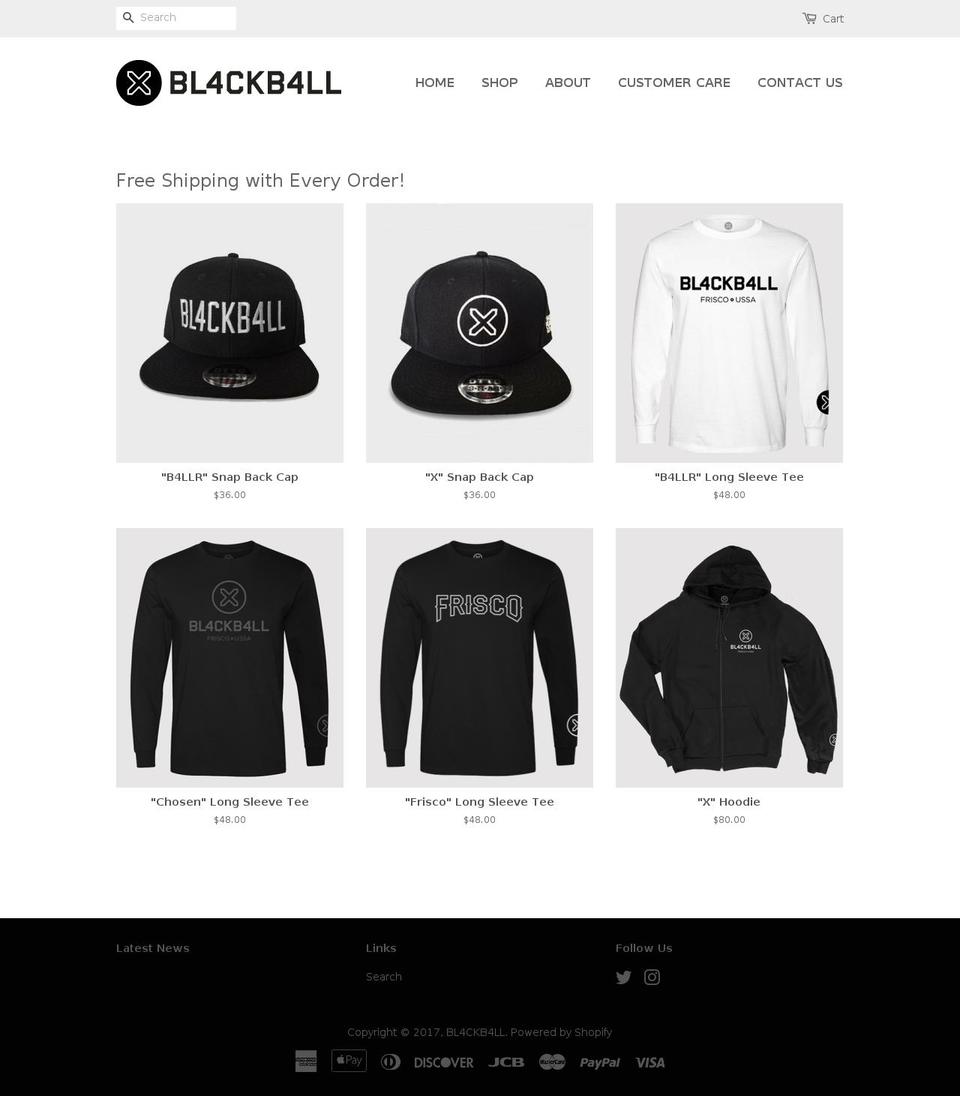 bl4ckb4ll.com shopify website screenshot