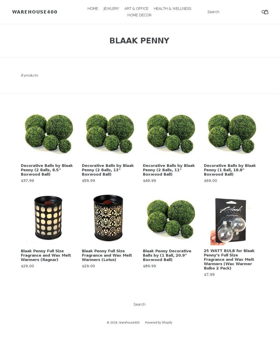 blaakpenny.com — Shopify storefront screenshot