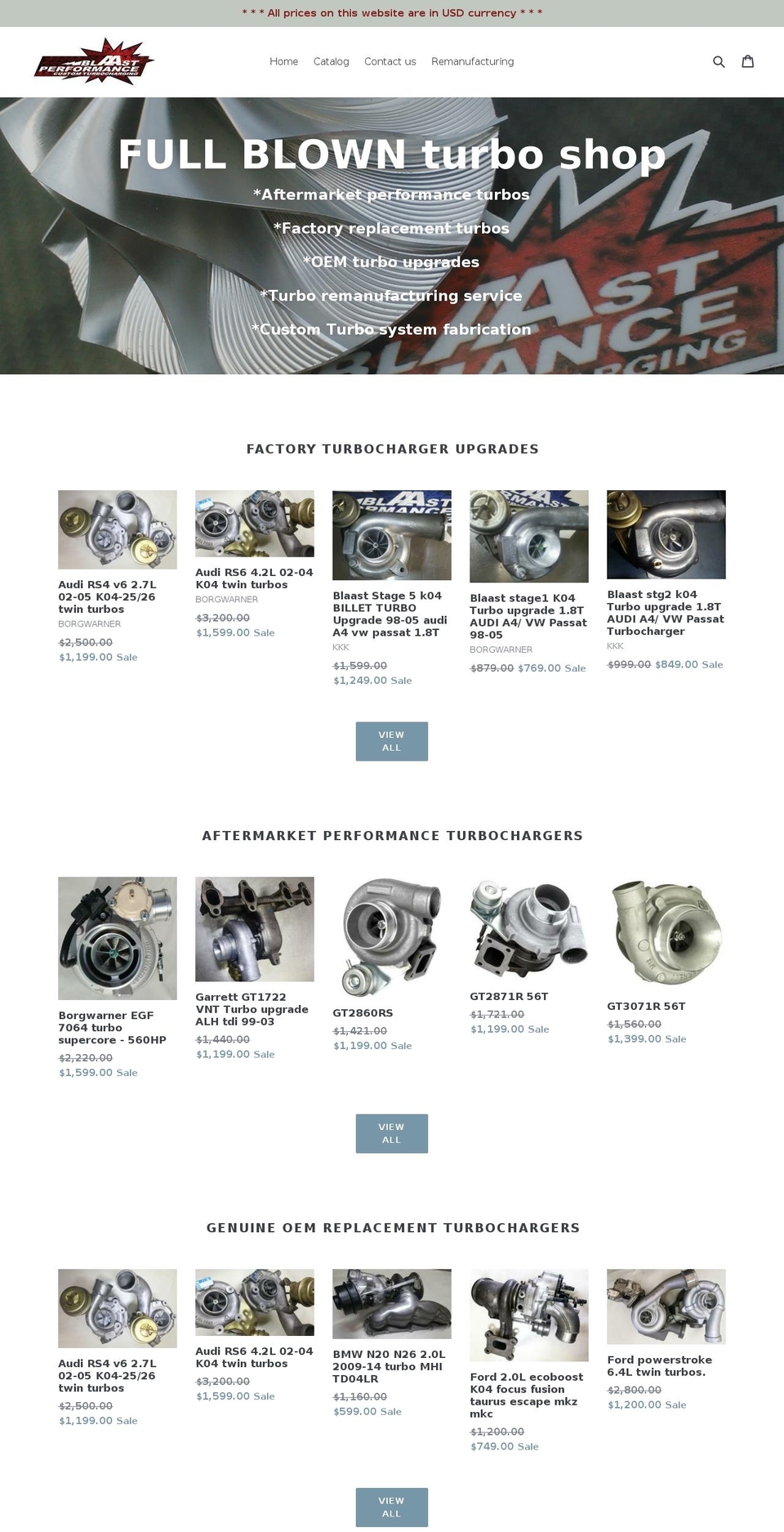 blaastperformance.com — Shopify storefront screenshot