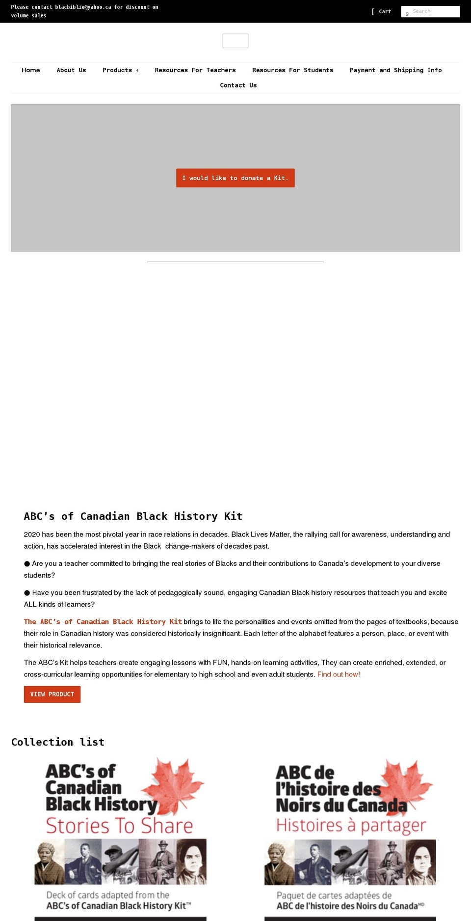 blacbiblio.com shopify website screenshot