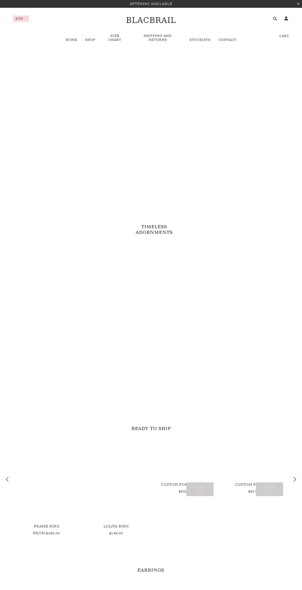 blacbrail.com shopify website screenshot