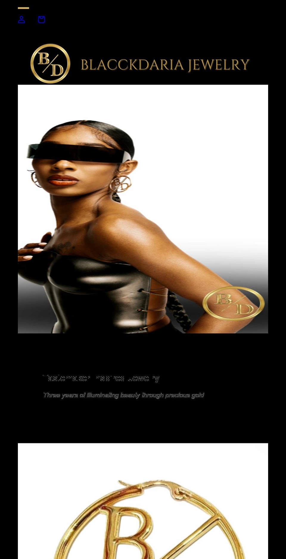 blacckdaria.com shopify website screenshot