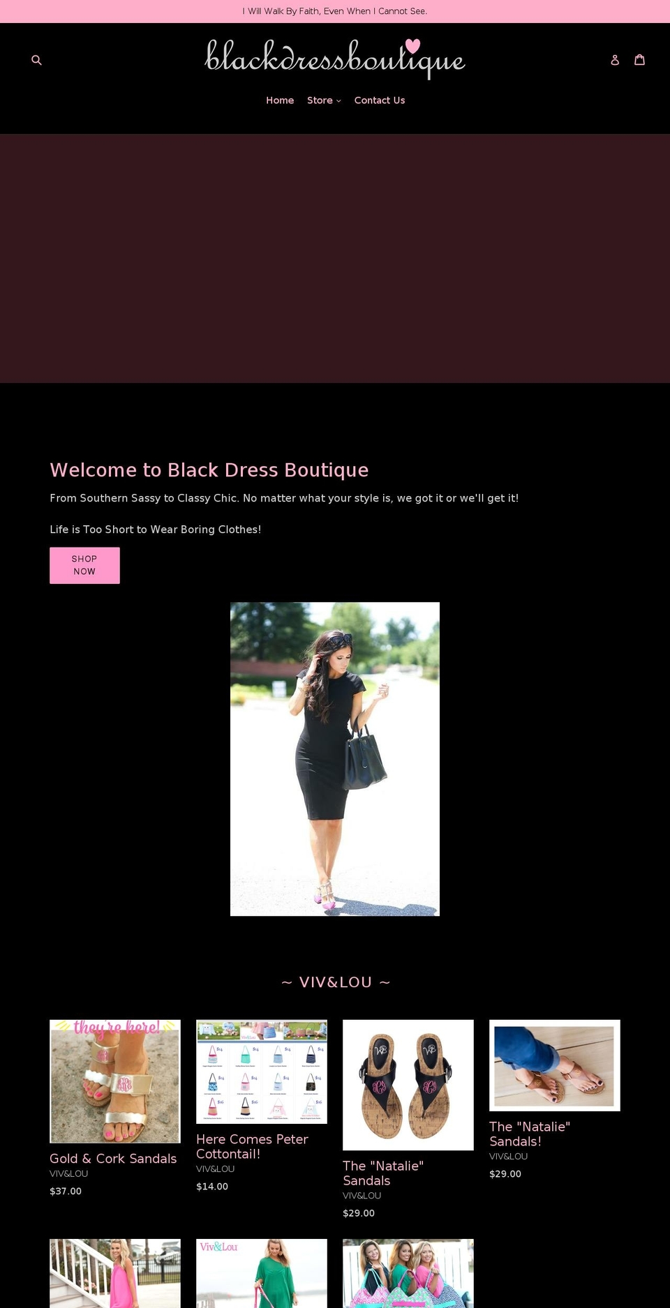 black-dress-boutique.com shopify website screenshot