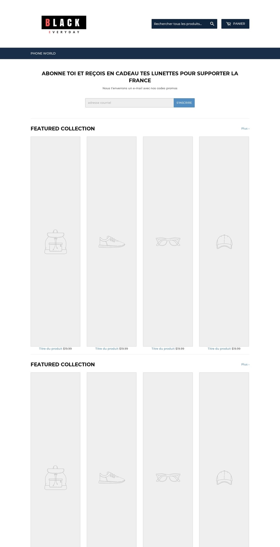 black-everyday.com — Shopify storefront screenshot