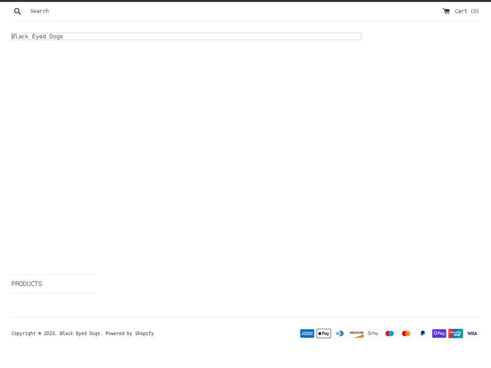 black-eyed-dogs.myshopify.com shopify website screenshot