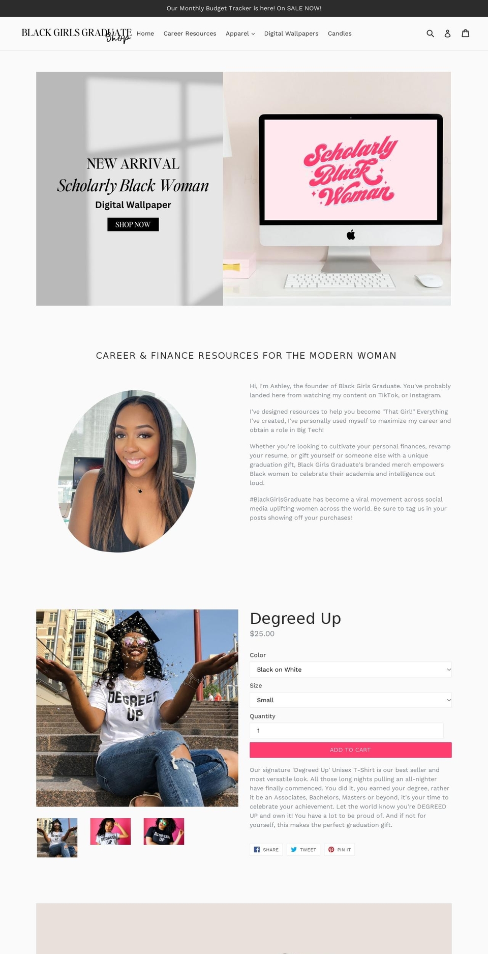 black-girls-graduate.myshopify.com shopify website screenshot