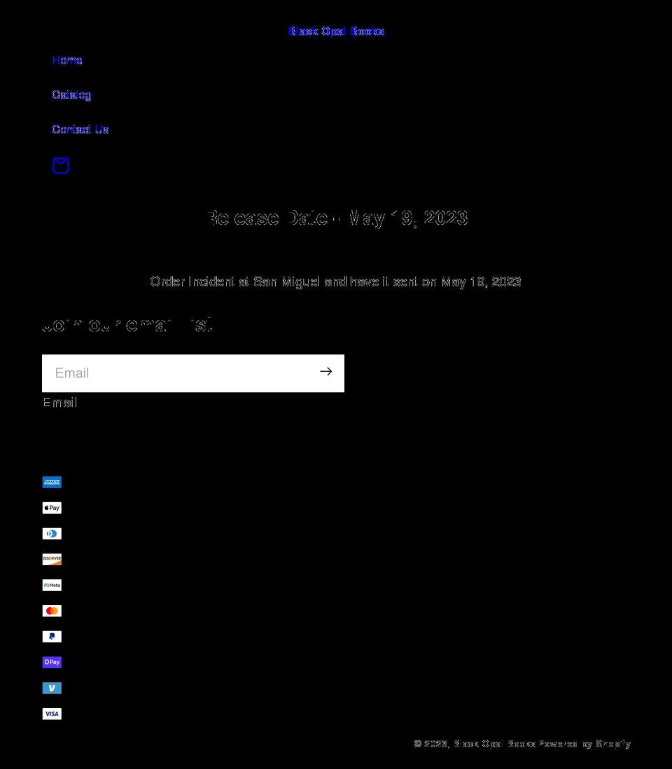 black-opal-books.myshopify.com shopify website screenshot