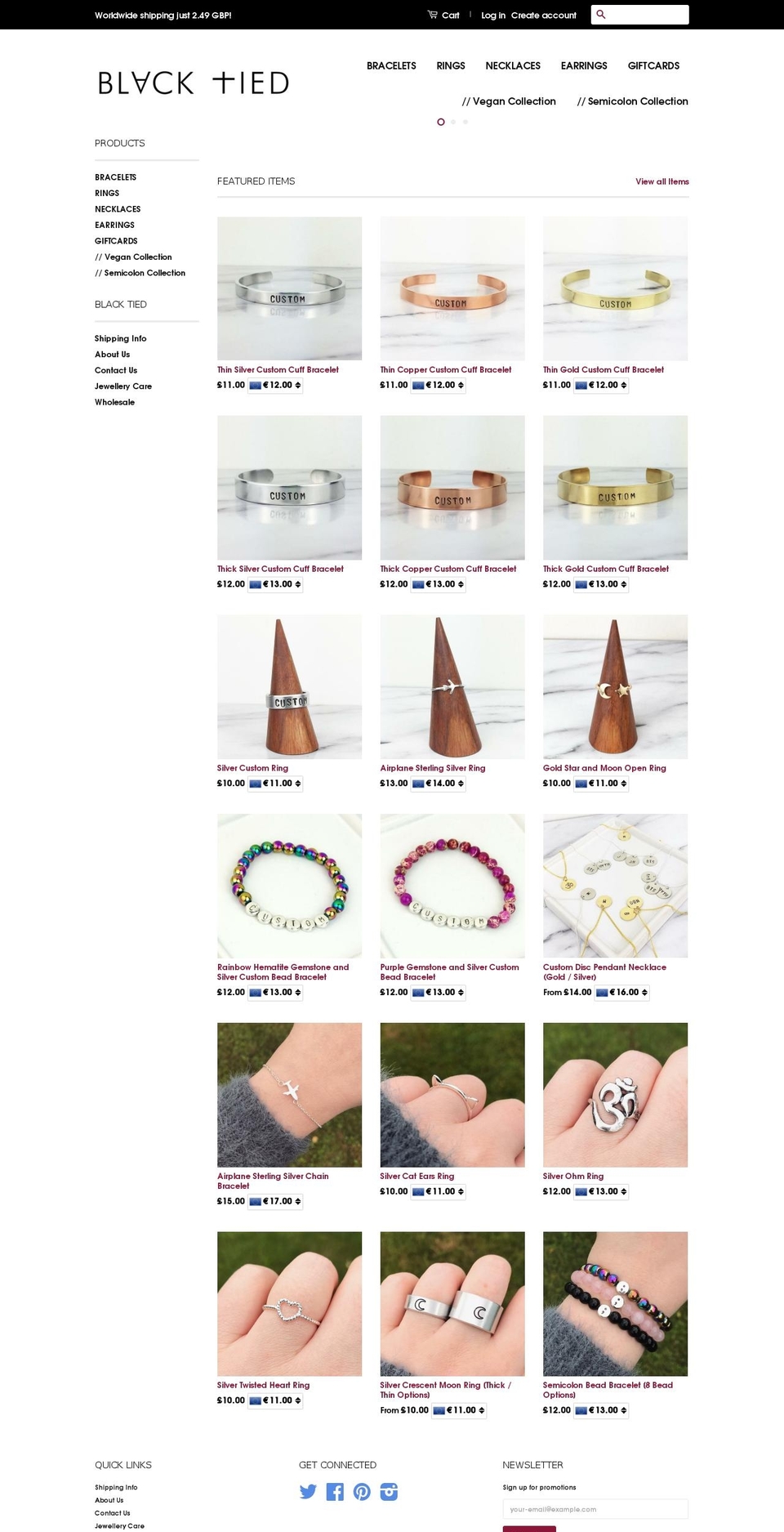 black-tied.com — Shopify storefront screenshot