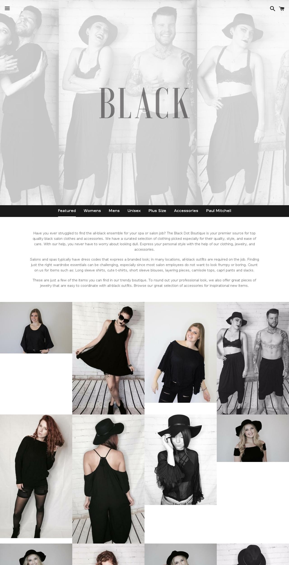 black.boutique shopify website screenshot